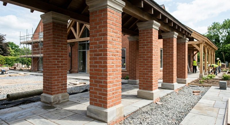 Brick Columns Installation in West Hartford, CT